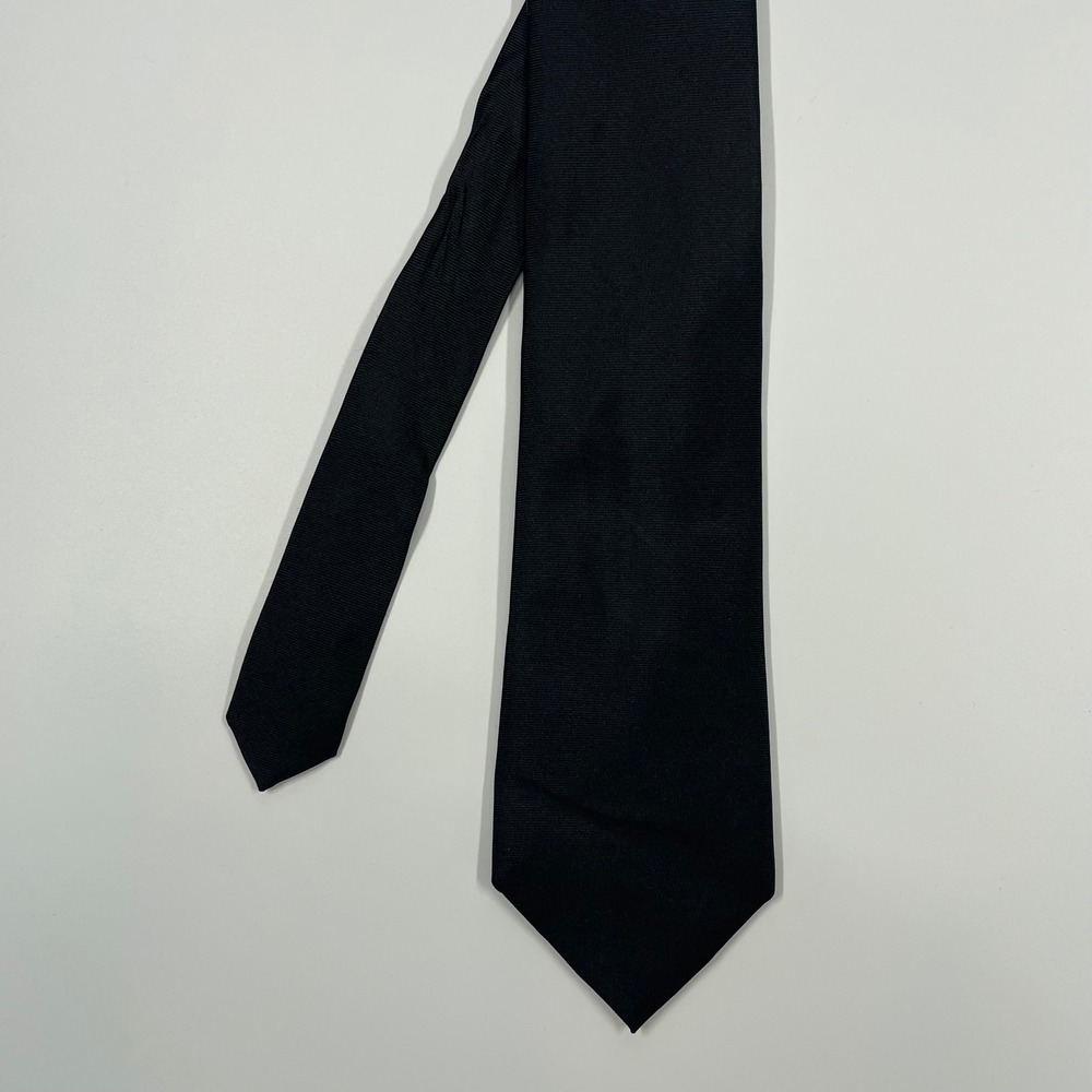 Merona Black Solid Ribbed Silk Necktie Mens One Size